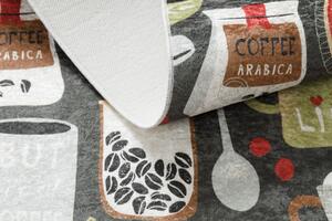 Protišmykový prateľný koberec ANDRE 1297 Do kuchyne - káva, hnedý