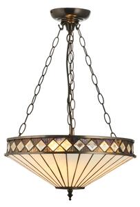 Endon 111870 - Luster na reťazi Tiffany FARGO 3xE27/10W/230V priemer 41,5 cm