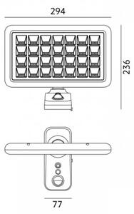 LED Solárne nástenné svietidlo PHOENIX LED/15W/3,2V 3000/4000K IP65 6000 mAh