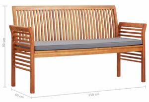 Záhradná lavica 150cm akáciové drevo Dekorhome Sivá