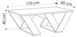 Dizajnový konferenčný stolík Abene 110 cm biely