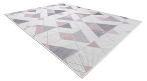 Koberec SISAL SION Geometrický, Trojuholníky 3006 ecru /ružový