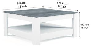 Dizajnový konferenčný stolík Adalgisa 89,6 cm orech biely