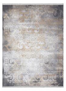 Moderný koberec LUCE 84 ornament vintage - Štrukturálny sivo / horčicový