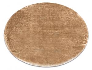 Okrúhly prateľný koberec LAPIN shaggy, hnedý/ slonovinová kosť