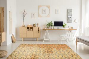 Moderný koberec MUNDO D5751 glamour outdoor oranžovo / čierny