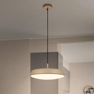 Briloner LED závesné svietidlo Nala, béžové, kov/plast, Ø 35 cm, Krémová / jantárovo žltá, Obývacia izba / jedáleň, Plast, Moderný, Závesné svietidlo