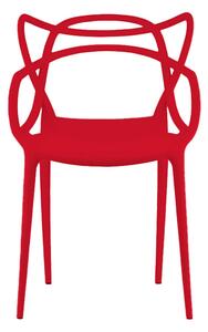 Červená plastová stolička KATO