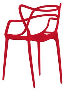 Červená plastová stolička KATO