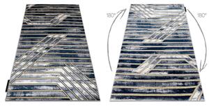 Moderný koberec DE LUXE 460 Pásy - Štrukturálny tmavomodro / zlatý