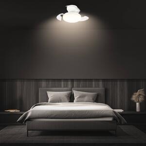 Briloner Stropný ventilátor s LED osvetlením Ravan, motor na jednosmerný prúd, biely, Ø, Biela / opálová, Spálňa, Plast, Moderný