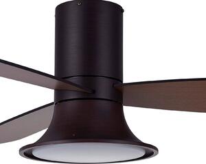 Stropný ventilátor Beacon so svetlom Flusso bronzovej farby tichý