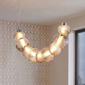 Milagro Lighting LED závesné svietidlo Bolla, chróm/dymovo sivá, sklo, dĺžka 79,5 cm, Chrómová / strieborná, Obývacia izba / jedáleň, Sklo, Moderný, Závesné svietidlo