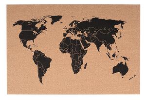 PRESENT TIME Korková mapa sveta 60 × 40 cm