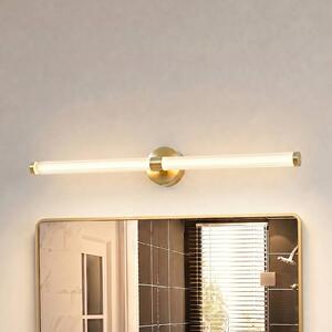 Lucande LED nástenné svetlo Melisa, zlaté, 90 cm, IP44, Mosadz / zlato, Kúpeľňa, Sklo, Moderný, Nástenné svetlá