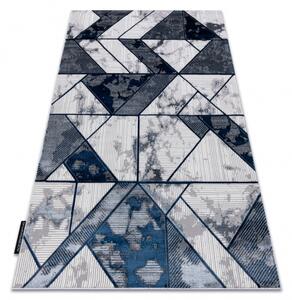 Moderný koberec DE LUXE 632 Geometrický - Štrukturálny krém / tmavomodrý