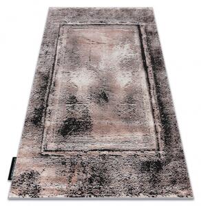 Moderný koberec DE LUXE 634 Rám vintage - Štrukturálny sivo / ružový