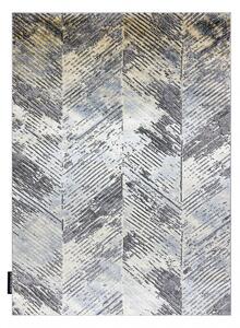 Moderný koberec DE LUXE 2087 Rybia kosť vintage - Štrukturálny zlato / sivý