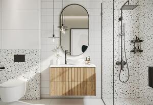 Kúpeľňová skrinka pod umývadlo s umývadlom RYFEN 60, 60x52x48, dub zlatý/biela
