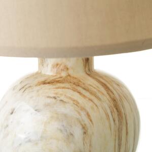 Béžová keramická stolová lampa s textilným tienidlom (výška 26,5 cm) – Casa Selección