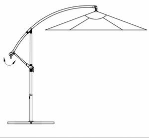 Konzolový slnečník s hliníkovou tyčou Ø 350 cm Vínová