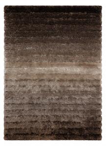 Moderný koberec FLIM 007-B3 shaggy, Pruhy - hnedý