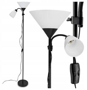 Smart LED AGNES stojaca čierna lampa na čítanie nastaviteľná 2xE27