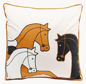 Zamatový vankúš Horse Trio