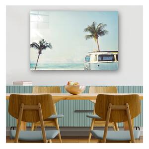 Sklenený obraz 70x50 cm Surf Van - Wallity