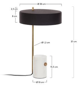 Bielo-čierna stolová lampa s kovovým tienidlom (výška 53 cm) Phant - Kave Home