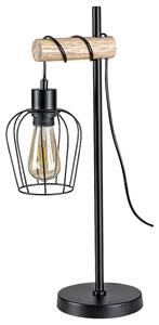 Rabalux Stolná lampa FABIANO 1x40W | E27 - čierna, svetlé drevo
