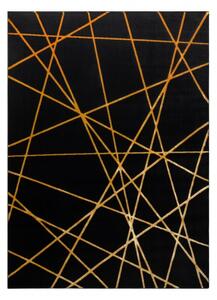 Koberec GLOSS moderný 406C 86 štýlový, glamour, art deco, geometrický čierno / zlatý