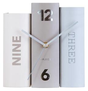 KARLSSON Stolné hodiny Book – šedé 20 × 15 × 20 cm