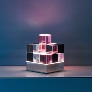 Stolná lampa TECNOLUMEN Cubelight Move, ružová/čierna