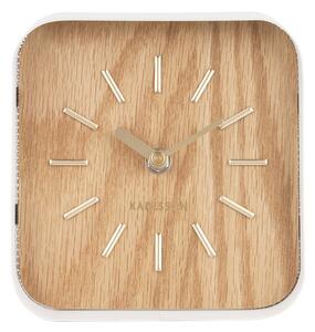 KARLSSON Stolné hodiny Squared – svetlé drevo 15 × 15 × 10cm