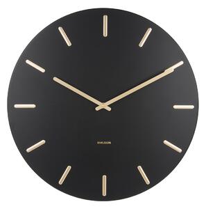 KARLSSON Nástenné hodiny Charm – čierne 45 × 3,5 cm