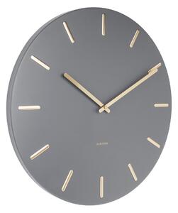 KARLSSON Nástenné hodiny Charm – šedé 45 × 3,5 cm
