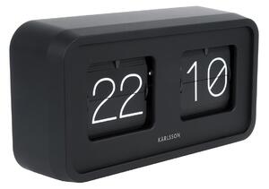 KARLSSON Stolné hodiny Bold Flip – matné čierne 26,5 × 14,5 × 7,5 cm