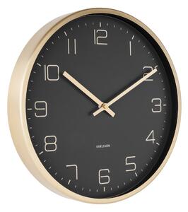 KARLSSON Nástenné hodiny Gold Elegance – čierne 30 × 4 cm