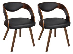 Jedálenské stoličky 2 ks hnedé umelá koža
