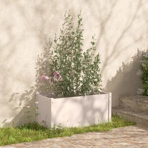 Záhradný kvetináč biely 100x50x50 cm impregnovaná borovica