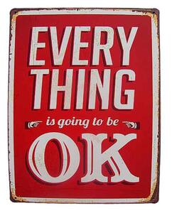 Retro tabuľa EVERY THING is going to be OK (dekoračná tabuľka - optimizmus)