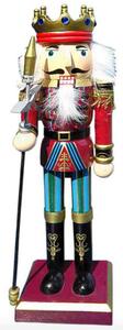 TifanTEX Vianočná dekorácia drevený Luskáčik so žezlom kráľ 30cm