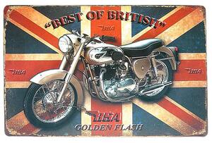 Plechová tabuľa retro Best of British BSA 30 x 20 cm (motocykel BSA typovej rady A10 Golden Flash)