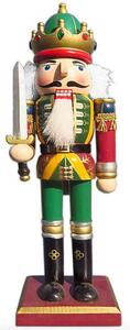 TifanTEX Vianočná dekorácia drevený Luskáčik s mečom kráľ 31cm