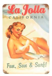 Plechová retro ceduľa La Jolla California (dekoračná tabuľka 20x30 cm)