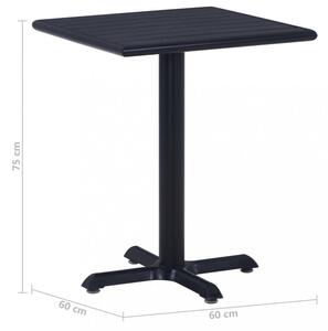 Záhradný stôl čierny Dekorhome 80x80 cm