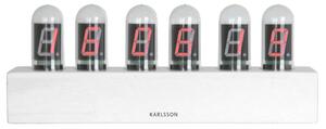 KARLSSON Stolné hodiny Cathode – biele 28 × 7,5 × 11 cm
