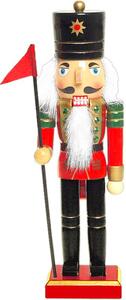 Luskáčik vojak so zástavou 26cm (Krušnohorský Luskáčik vianočná dekorácia)