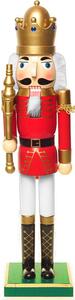 Luskáčik kráľ so žezlom červený 60cm (Drevená vianočná figúrka | vianočné ozdoby a dekorácie)